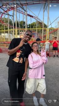 Lee shares frame with Justin Jefferson at Minnesota State Fair; Instagram - @sunisalee